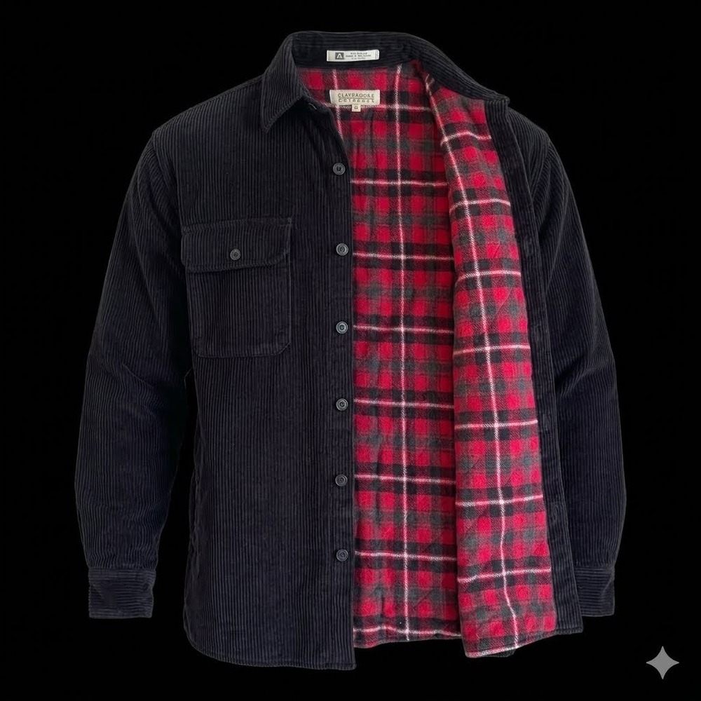 VTG 90s Claybrooke Outdoors Corduroy 
Flannel Shirt Chore Shacket XL  Gorpcore
